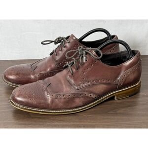 Joseph Abboud Heritage Dress Shoes Mens 10.5 Oxblood Burgundy Leather Wingtip